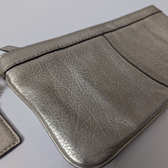 Like new Coach Metallic Champagne Gold Wristlet Clutch - Picture 3 of 16